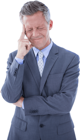 Thoughtful Caucasian Businessman Pondering on Transparent Background - Download Free Stock Videos Pikwizard.com