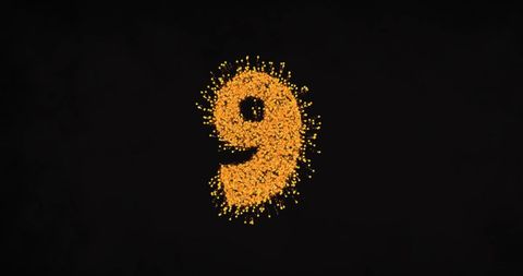 Vibrant Sparkling Number Nine on Black Background - Download Free Stock Images Pikwizard.com