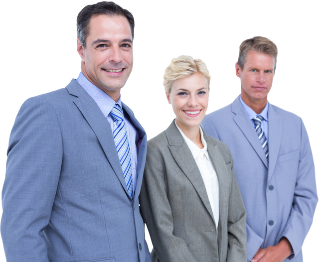 Transparent team of professional business people smiling and standing in row - Download Free Stock Videos Pikwizard.com