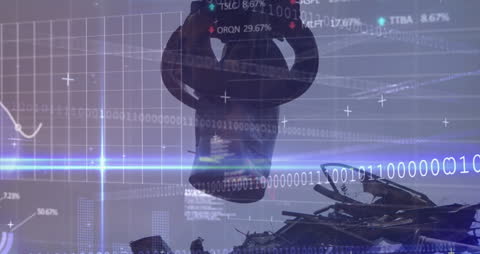 Financial Digital Data Stream with Businessman Overlay