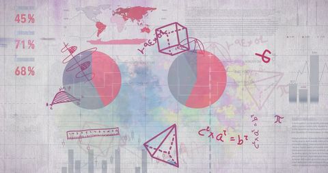 Floating Mathematical Equations and Data Graphs in Abstract Background - Download Free Stock Images Pikwizard.com