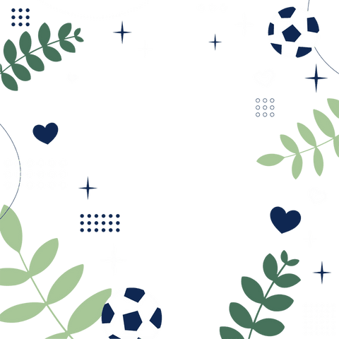 Transparent Botanical and Soccer Elements with Decorative Touch