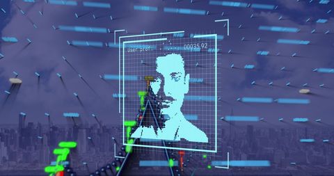 Digital Facial Recognition Concept with Technology Interface - Download Free Stock Images Pikwizard.com