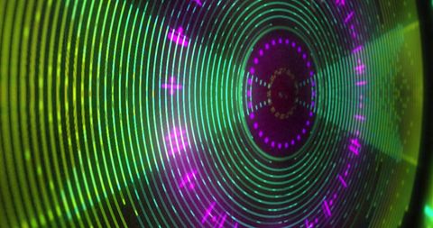 Vibrant 3d light display in green and pink