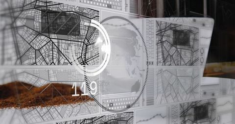 Displaying circular hud and world-map overlay on multiscreen geospatial dashboard