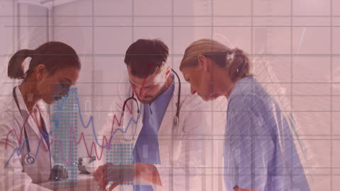 Healthcare Professionals Analyzing Data Charts