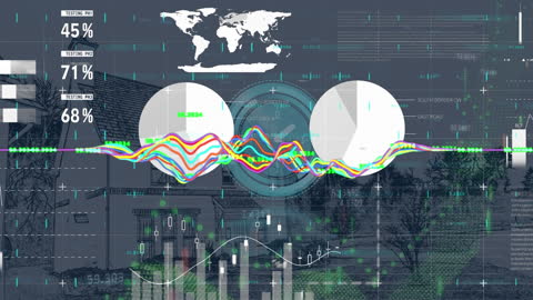 Digital Interface with Data Visualization Overlay