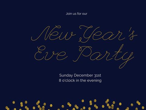 Elegant New Year's Eve Party Invitation with Gold Accents - Download Free Stock Templates Pikwizard.com