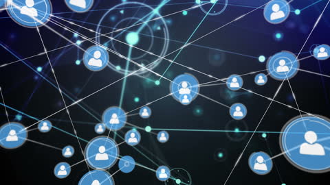 Digital Network of People Icons and Connections