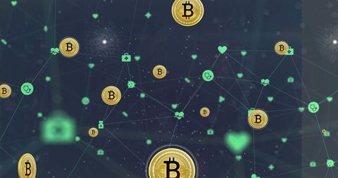 Concept of Bitcoin and Global Digital Network Connectivity