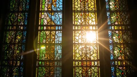 Enchanting Movement Through Stained Glass Sanctuary