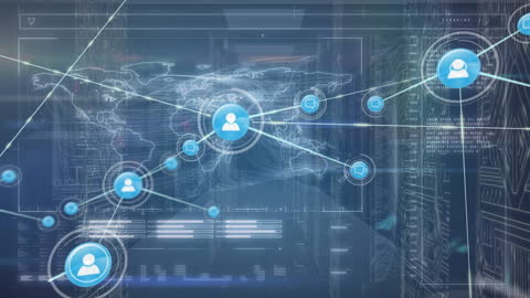 Global Cybersecurity Connections Concept with Network Interface