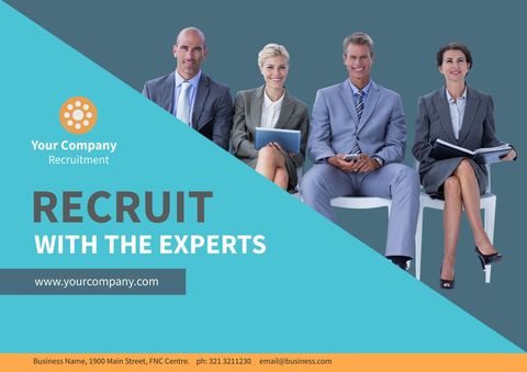 Confident Business Team Promoting Recruitment Services - Download Free Stock Templates Pikwizard.com