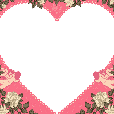 ornate heart frame with cherubs and floral on transparent background - Download Free Stock Videos Pikwizard.com