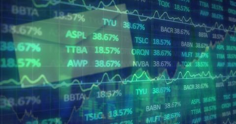Financial Data Display with Envelope Graphic Overlay - Download Free Stock Images Pikwizard.com