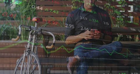 Business Professional Following Stock Market Trends on Smartphone