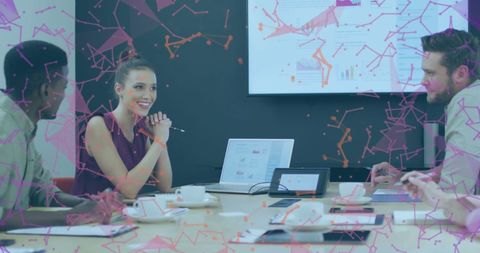 Business Professionals Analyzing Global Network Data Concepts