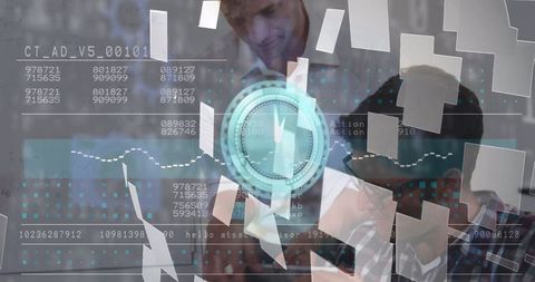 Data analysis and teamwork in modern office environment