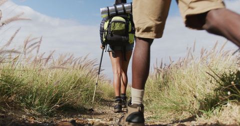 Couple Hiking on Scenic Mountain Trail Adventure - Download Free Stock Images Pikwizard.com