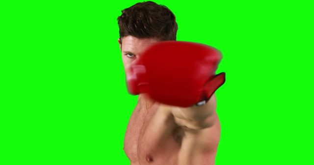 Muscular Man Boxing Punch Close-Up on Green Screen - Download Free Stock Images Pikwizard.com