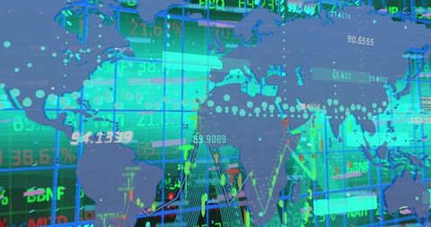 Global Stock Market Analysis with Digital Overlay - Download Free Stock Images Pikwizard.com