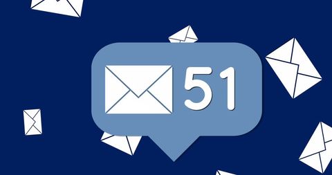 Unread Notification Bubble with Email Icons on Blue Background - Download Free Stock Images Pikwizard.com