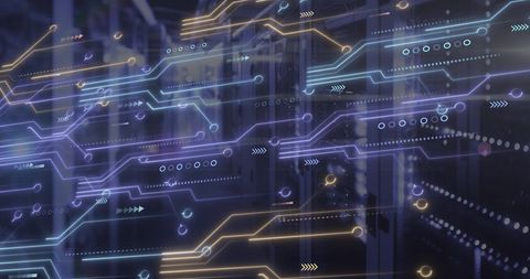 Digital Interface with Data Processing and Circuit Boards - Download Free Stock Images Pikwizard.com