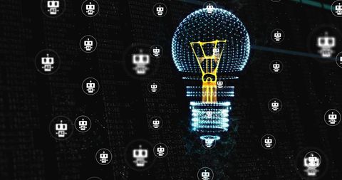 digital light bulb and chatbot network conceptualization - Download Free Stock Images Pikwizard.com