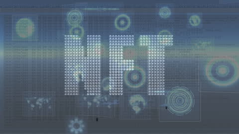 Futuristic NFT Concept with Digital Elements and Data