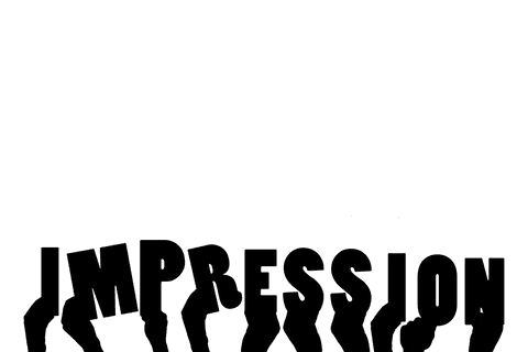 this digital illustration displays stylized hands accompanied by impression text on a transparent background, ideal for design projects requiring emphasis on text and communication themes. use this artwork for graphic design, marketing materials, social media content, or educational resources that focus on conveying a message or emphasizing communication in an artistic style.