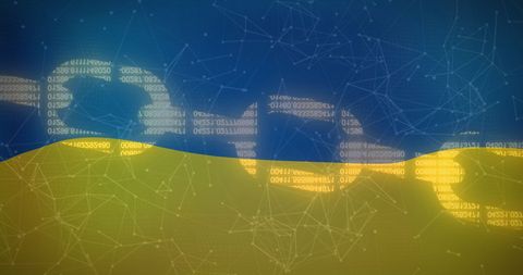 Blockchain Technology Merging with Ukraine Flag Theme - Download Free Stock Images Pikwizard.com