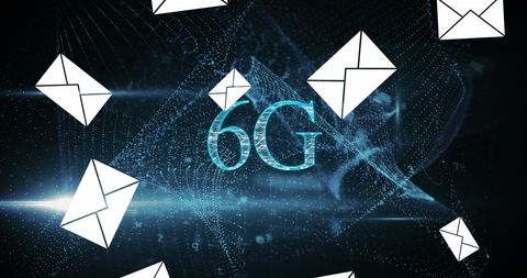 Futuristic 6G Communication Concept with Emails - Download Free Stock Images Pikwizard.com