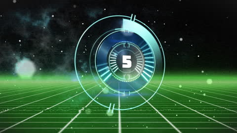 Futuristic Radar Interface with Holographic Countdown Timer