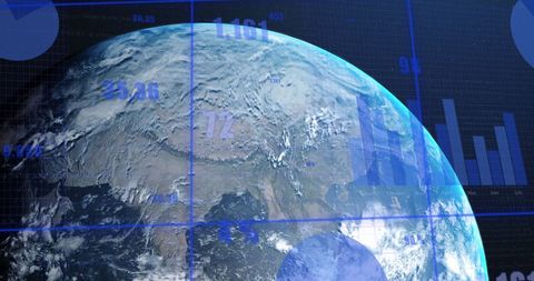 Digital Financial Data Interface Surrounding Earth - Download Free Stock Images Pikwizard.com