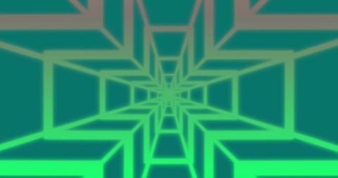 Futuristic Geometric Patterns on Green Background