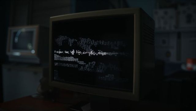 Retro CRT Monitor with Static in Electronics Lab