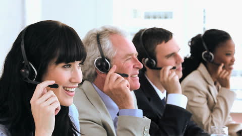 Diverse Call Center Team with Joyful Attitudes