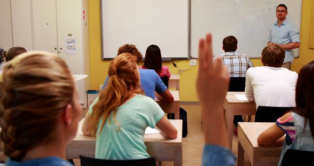 High School Students Listening to Teacher in Classroom - Download Free Stock Images Pikwizard.com