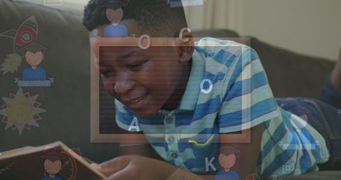 Enthusiastic African American Boy Engaged in Learning