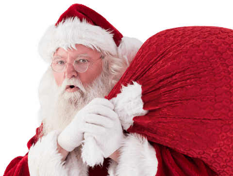 Transparent Santa Claus Holding a Classic Sack of Gifts - Download Free Stock Videos Pikwizard.com