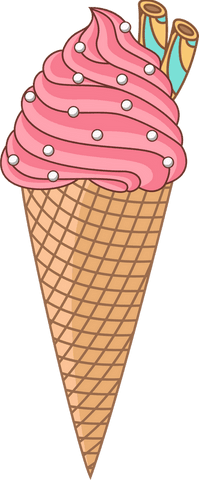 colorful ice cream cone with wafer sticks on transparent background - Download Free Stock Videos Pikwizard.com