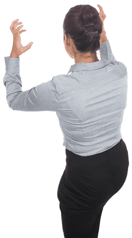Frustrated Businesswoman with Raised Arms on Transparent Background - Download Free Stock Videos Pikwizard.com