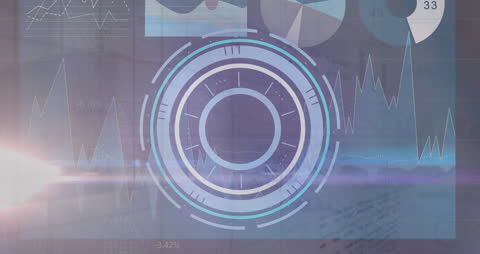 Digital Clock Animation Overlay on Laptop Use