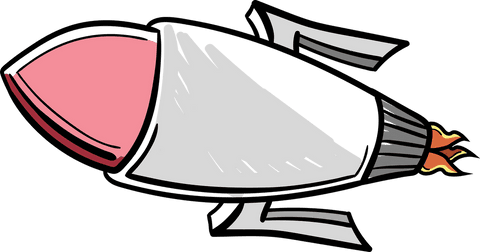 rocket illustration with pink nose cone on transparent background - Download Free Stock Videos Pikwizard.com