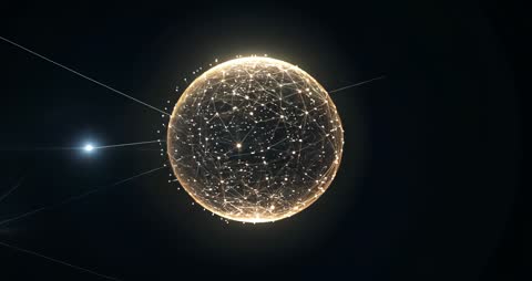 Futuristic Digital Sphere Pulsing in Dark Abstract Setting