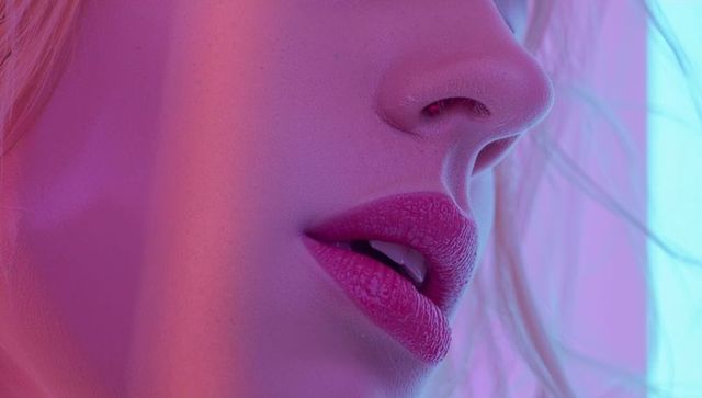 Vibrant Portrait with Magenta and Cyan Color Contrast