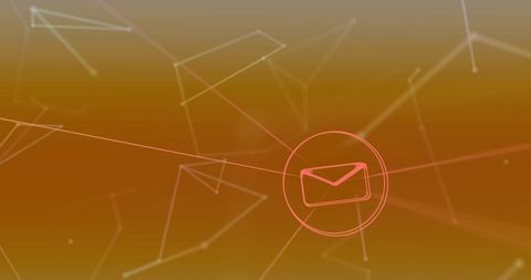 Abstract Orange Digital Communication Network with Envelope Icon - Download Free Stock Images Pikwizard.com