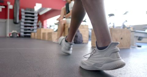 Close-Up of Athletic Footwear in Action at Modern Gym - Download Free Stock Images Pikwizard.com