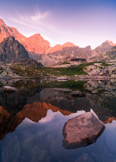 Mountain Landscape with Sunrise Reflection in Alpine Lake - Download Free Stock Photos Pikwizard.com