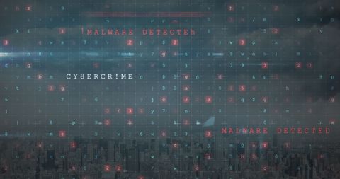 Cyber Threat Alert Over Cityscape with Digital Grid - Download Free Stock Images Pikwizard.com